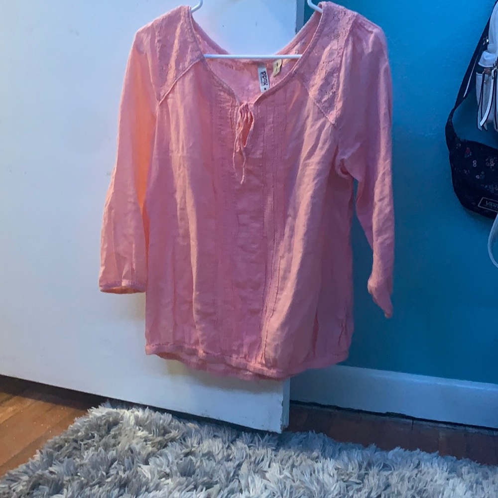 light pink blouse